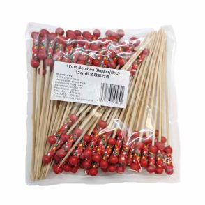 BAMBOO SKEWER- (Red )  12cm 