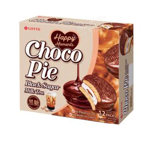LOTTE - Choco Pie Black Sugar Milk Tea flavor 12 packs