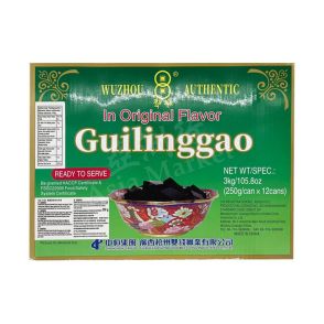 WUZHOU DOUBLE COINS  – Guilinggao Chinese Herbal Jelly  in Original flavour (250g x 12Cans) 3kg
