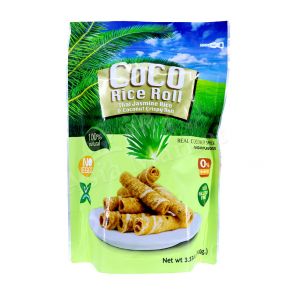 KASET - Coco Rice Roll, Thai Jasmine Rice & Coconut Crispy Roll (Pandan Flavour) 100g