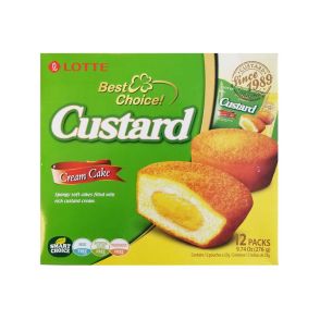 LOTTE - Custard Cream Cake (12 Packs, Individual Packets) 276g