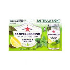 [PACK OF 6] SAN PELLEGRINO - Sparkling Lemon & Mint Infusion Drink 330ml (x6cans)