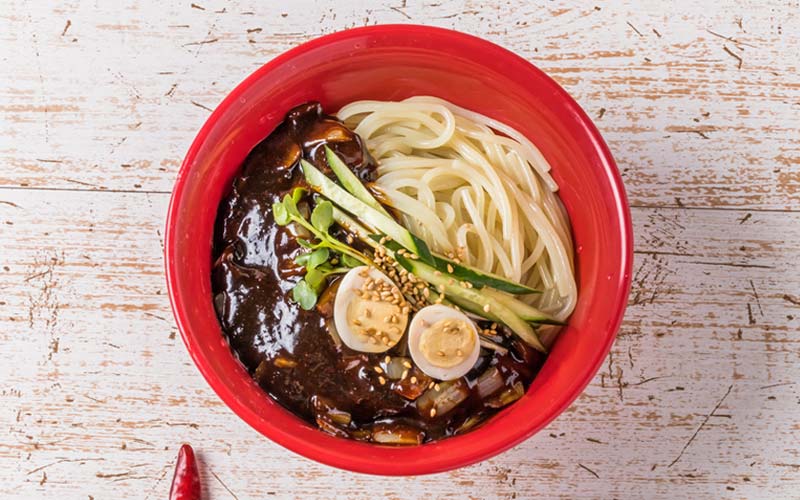 Jajangmyeon - noodles in black bean sauce