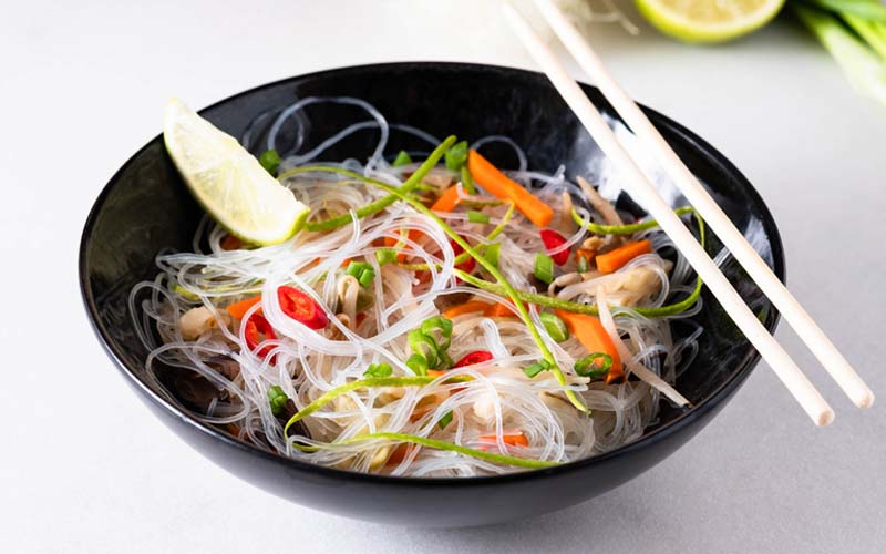 Vietnamese Glass Noodle Salad with Mock Chicken
